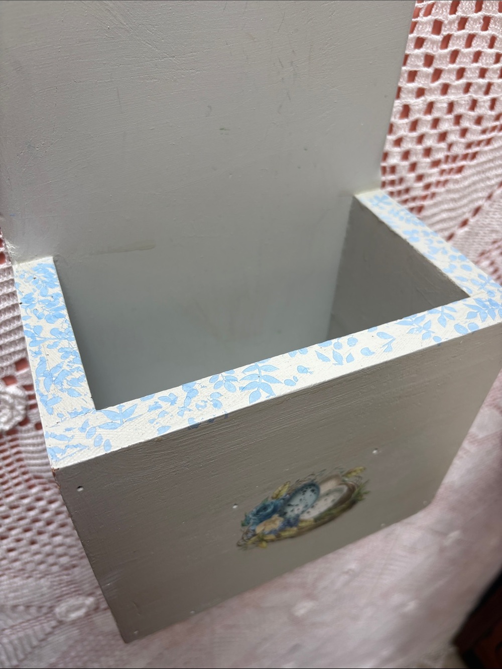 Upcycled Wooden Mirror and Holder Cottagecore Wall Hanging - Picture 4 of 8